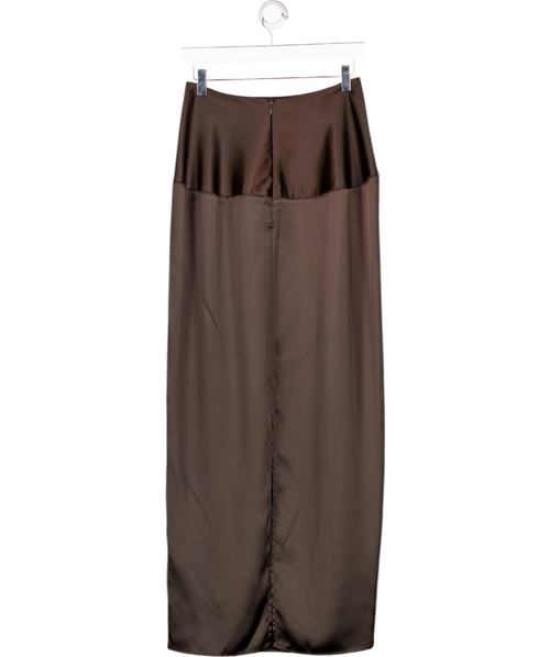 Camilla And Marc Brown Satin Sorrell Maxi Skirt UK 6