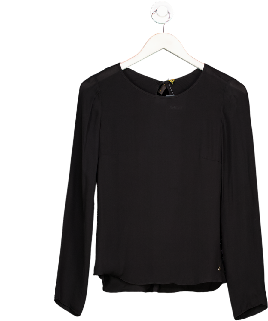 Supertrash Black Sheer 100% Silk Backless Blouse UK 6