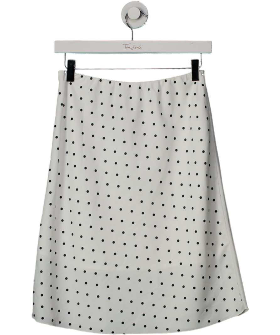 REDBERRY White / Black Polka Dot A-line Mini Skirt UK M