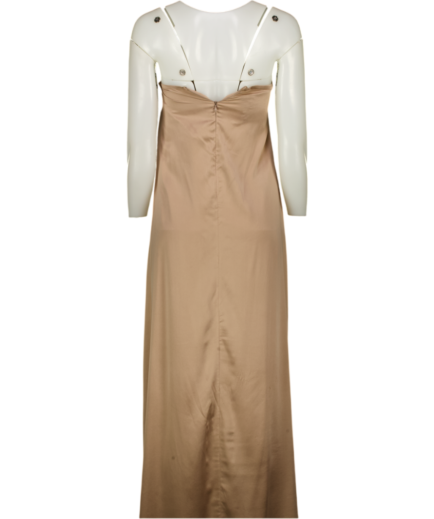 MANDIBREEZE X Lovisa Barker Lovisa Strapless Silk Dress Bronze Beige UK XS