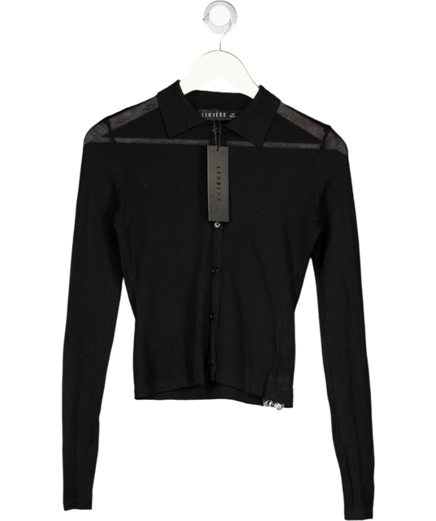 LIONESS Black Banks Long Sleeve Top UK XS