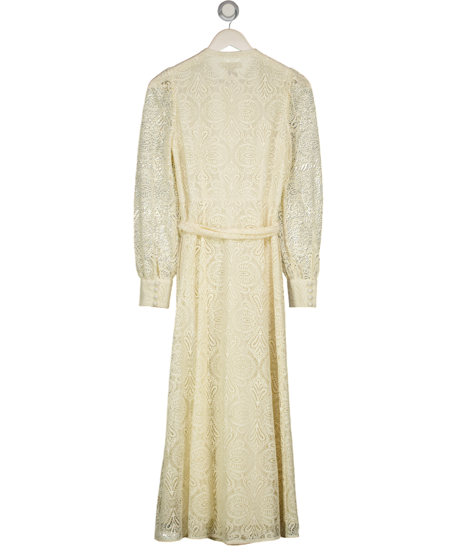 BODEN Cream Paisley Lace Blouson Sleeve Shirt Dress UK 8