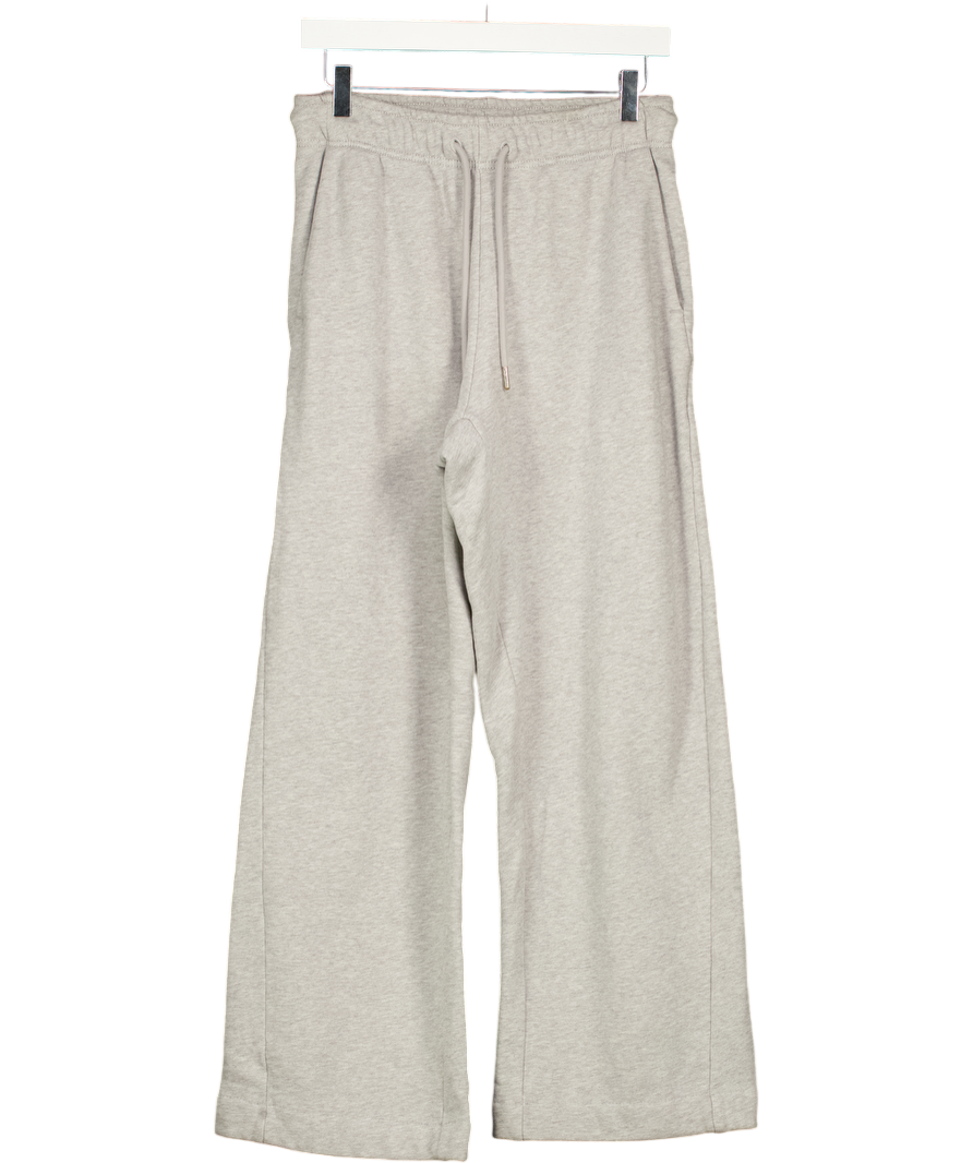 NINETY PERCENT Grey Marl Organic Cotton Straight Leg Joggers UK S