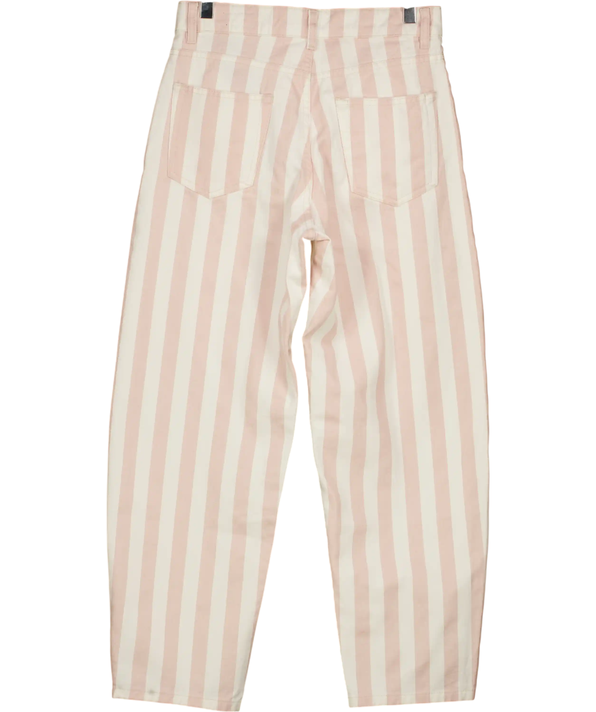 ZARA Pink Collection Tapered Mid-waist Striped Jeans UK 6