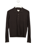 BOTTEGA VENETA Black Viscose Jersey Polo Top UK M