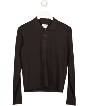 BOTTEGA VENETA Black Viscose Jersey Polo Top UK M