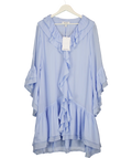 & OTHER STORIES Baby Blue Flounced Mini Dress UK S