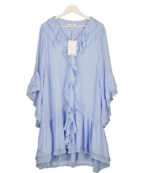 & OTHER STORIES Baby Blue Flounced Mini Dress UK S