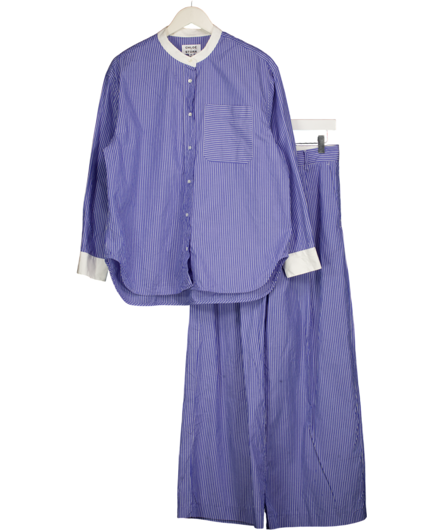 Chloé Blue Chloe Shirt With Striped Cotton Pants UK S