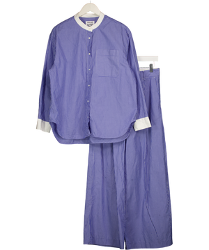 Chloé Blue Chloe Shirt With Striped Cotton Pants UK S