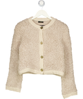 MASSIMO DUTTI Beige Boucle Knit Cardigan With Buttons UK XS