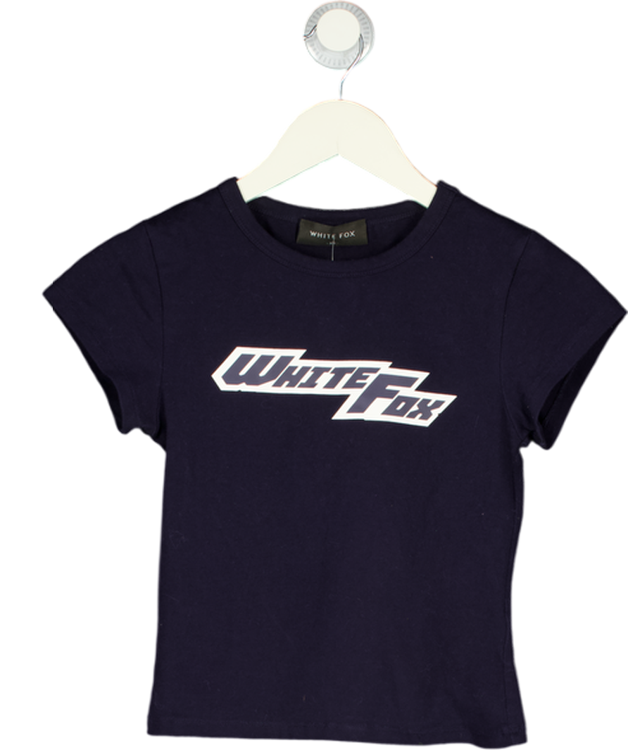 WHITE FOX Navy Blue Logo Tee UK XS