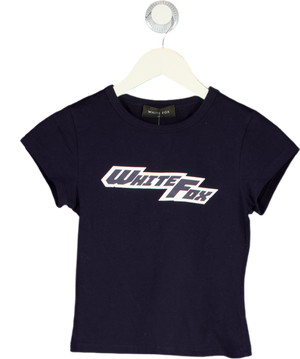 WHITE FOX Navy Blue Logo Tee UK XS