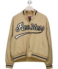 Edikted Beige 'reckless' Varsity Bomber Jacket UK L