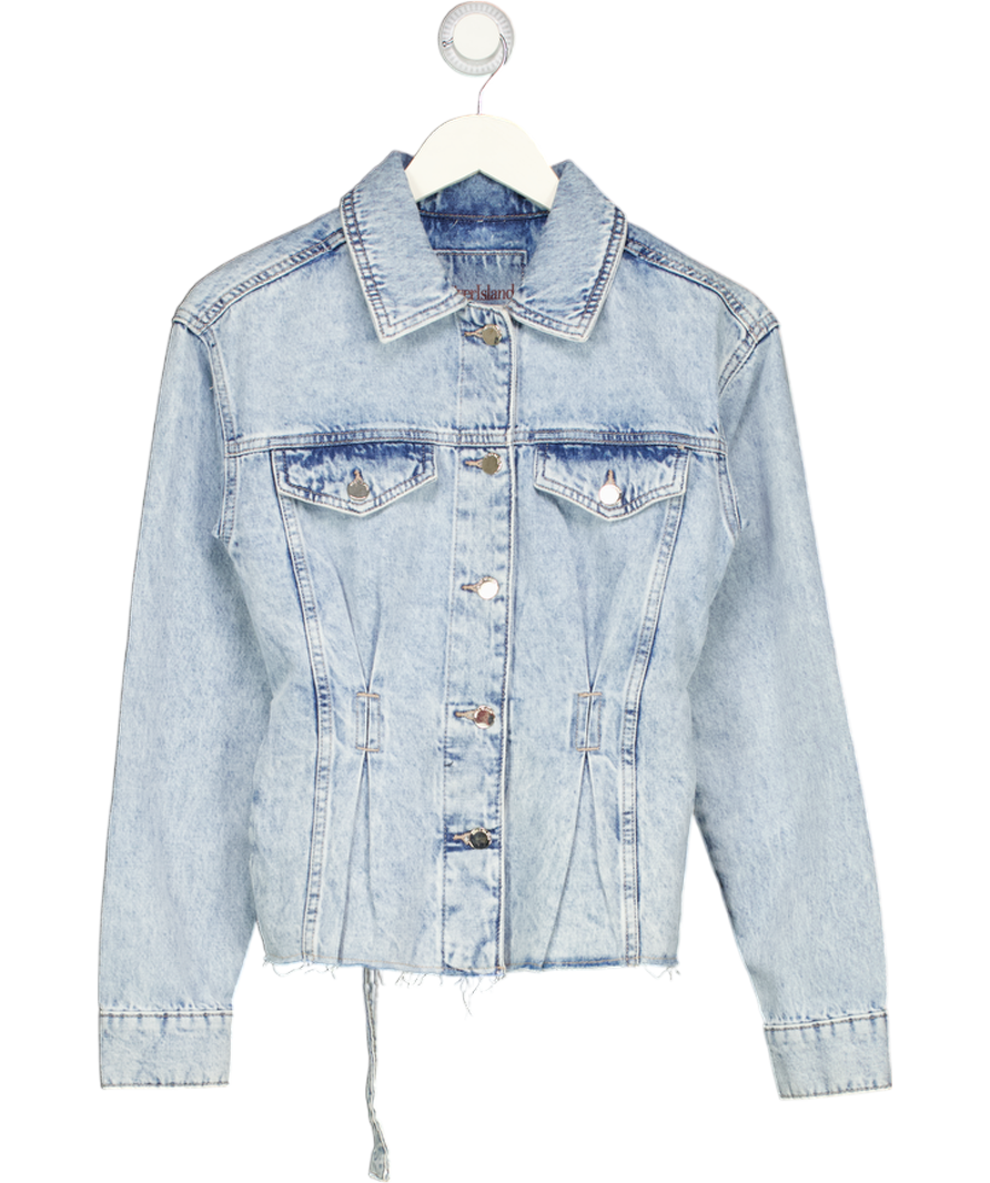 RIVER ISLAND Blue Waisted Denim Jacket UK 6