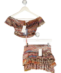 GRACE JACOB Multicoloured 2-piece Rio Ruffle Top & Skirt Set UK XS