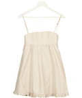 OH POLLY Beige Frill Detail Cotton Mini Dress UK 6