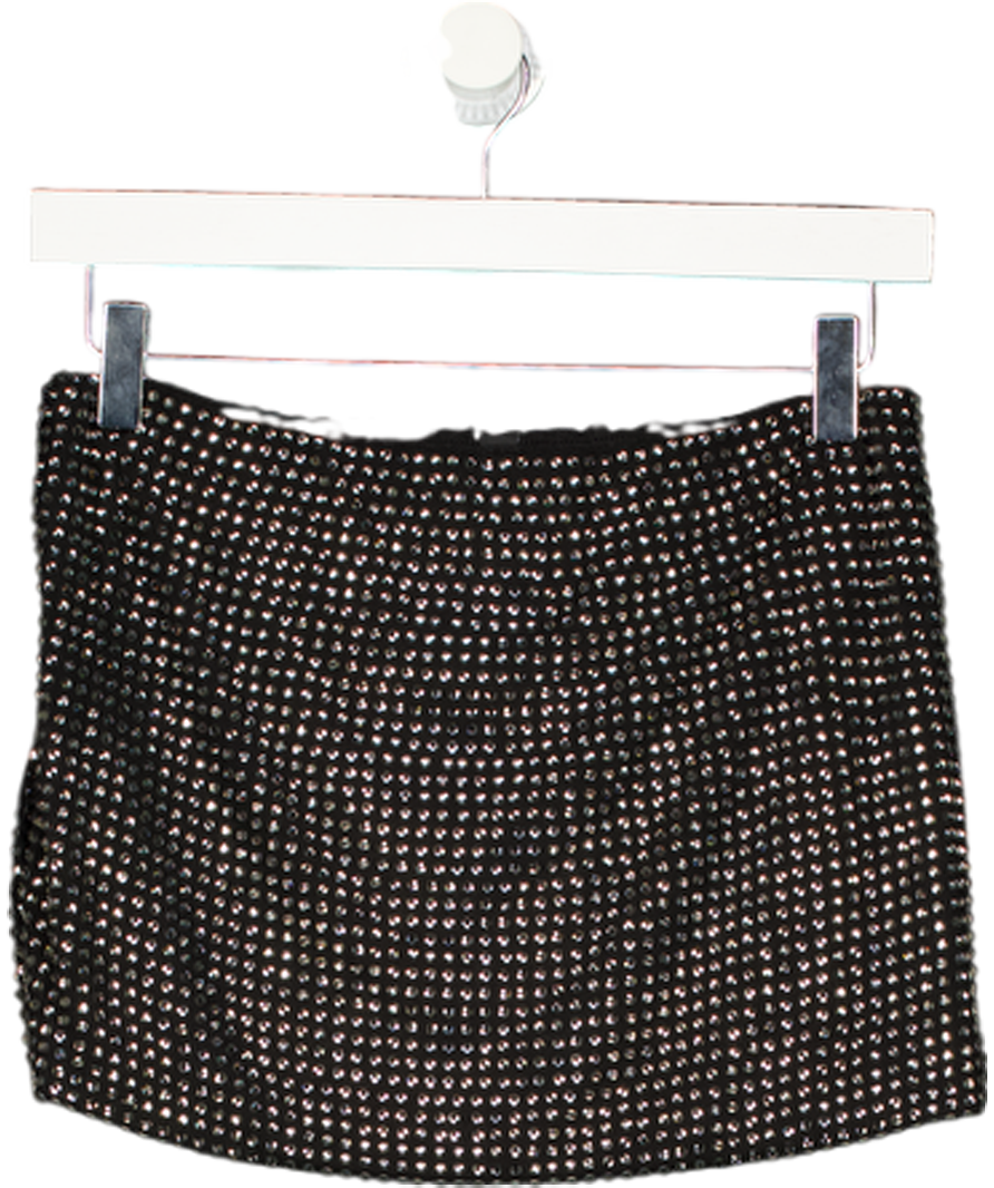 SOUTH BEACH Black Crystal Embellished Mini Skirt UK 8