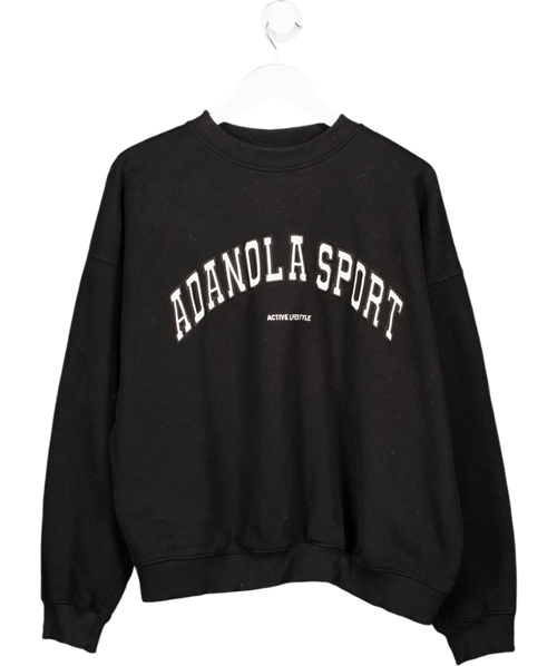 Adanola Black Oversized Varsity Sweatshirt UK XS