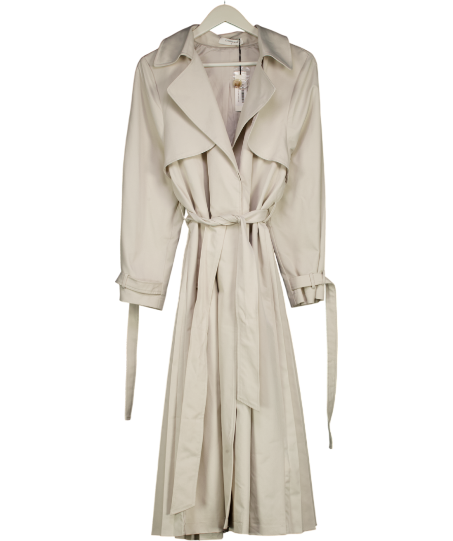 COMMENSE Cream Belted Double-breasted Trench Coat UK S