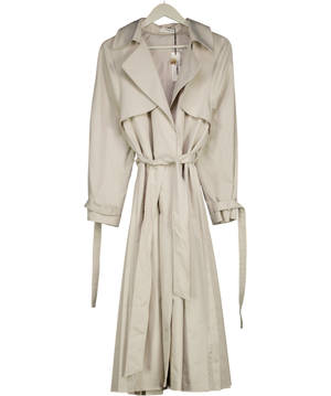 COMMENSE Cream Belted Double-breasted Trench Coat UK S