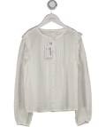 MANGO White Frills Embroidered Shirt 10 Years