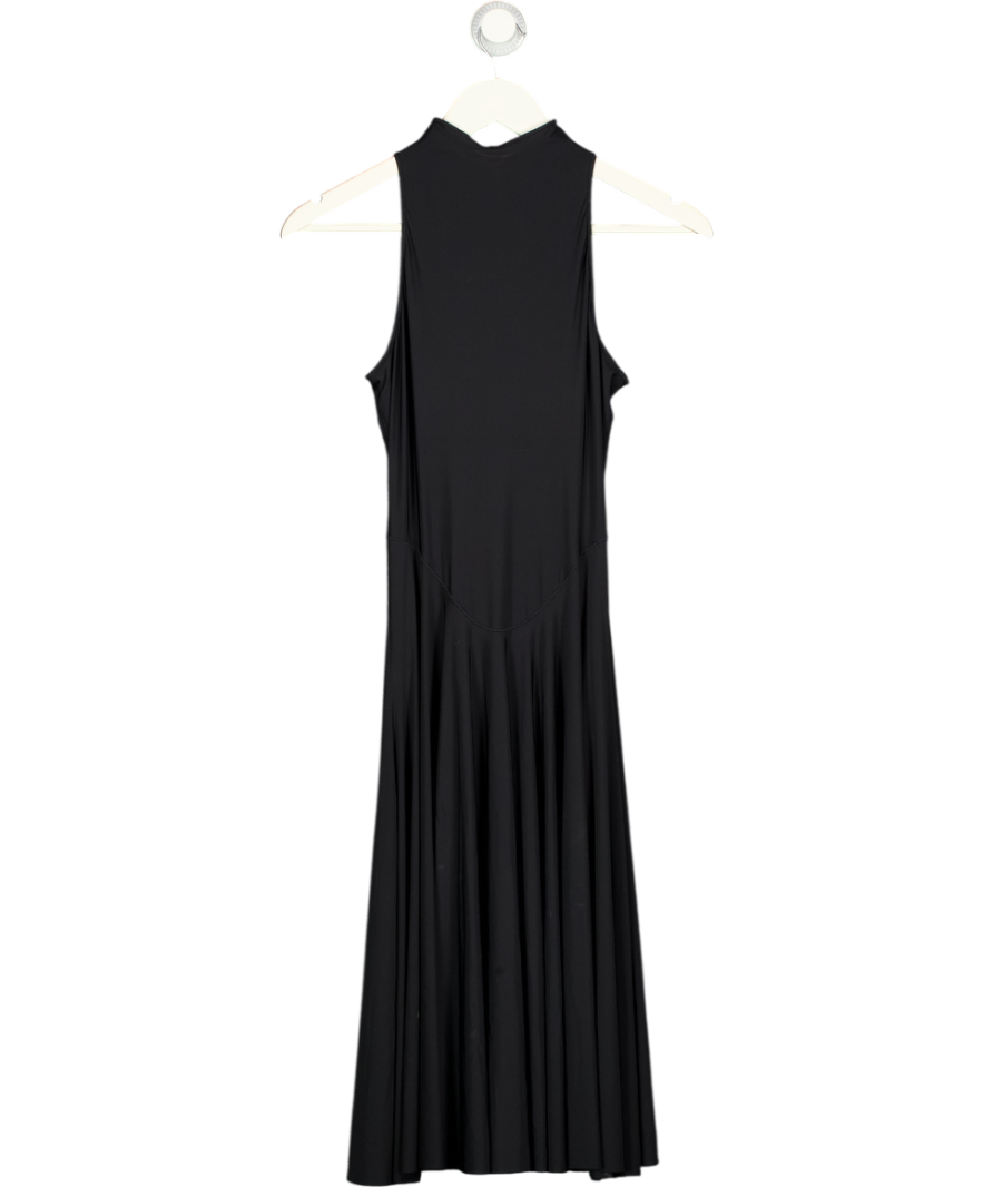 SKIMS Milky Sheer High Neck Midi Dress - Obsidian Black UK S