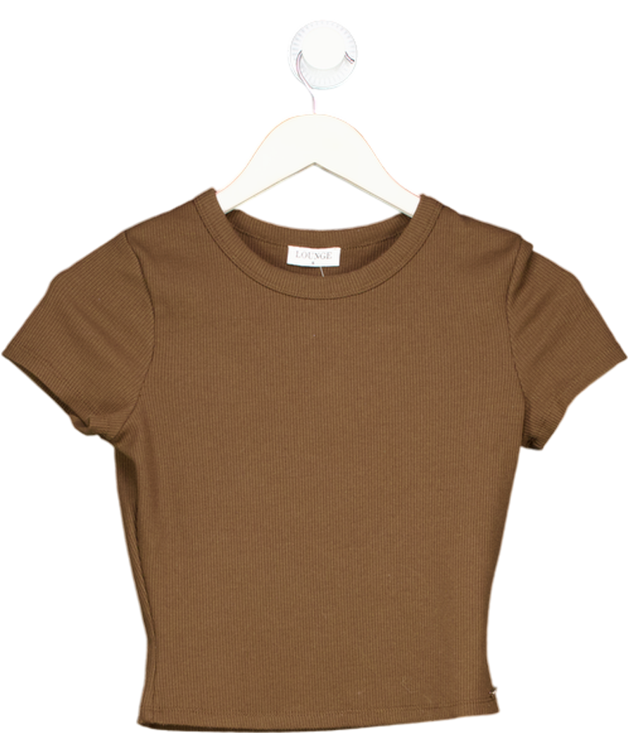 Lounge Underwear Brown Ribbed Classic Fitted T-shirt UK S
