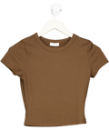 Lounge Underwear Brown Ribbed Classic Fitted T-shirt UK S