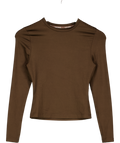 LOUNGE Brown Chocolate Brwon Long Sleeve Active Top UK S