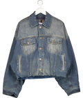 TBDCC Blue Double Lined Cropped Denim Jacket UK M