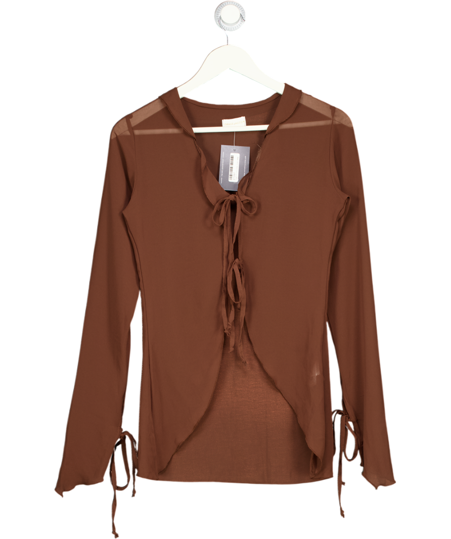GRACEJACOB Brown Coco Semi-sheer Chiffon Shirt UK M