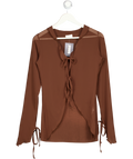 GRACEJACOB Brown Coco Semi-sheer Chiffon Shirt UK M
