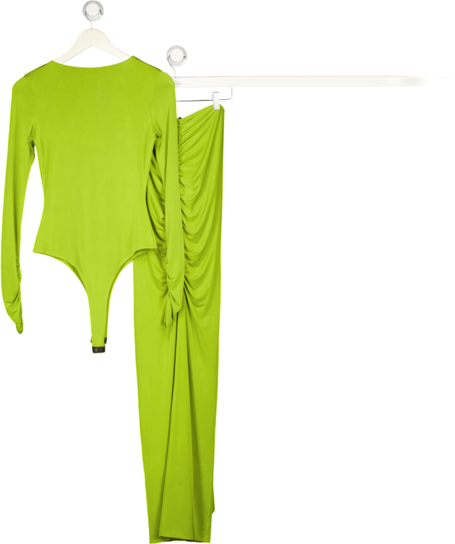 Ruched & Ready Green Long Sleeve Bodysuit Co-ord UK S