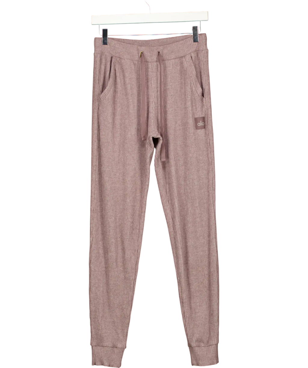 ALO Purple Cable Knit Winter Bliss Pants UK S