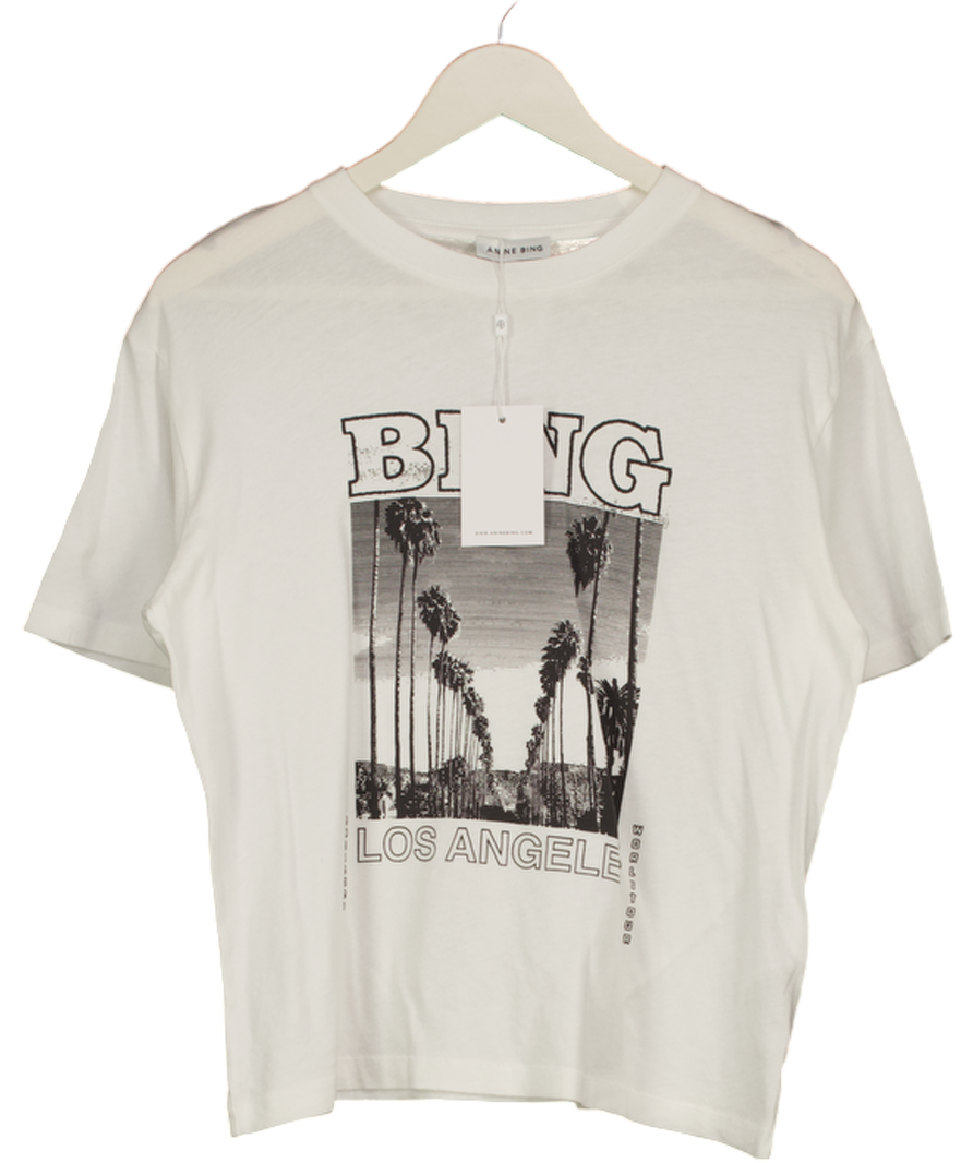 ANINE BING White La Tour Louis T-shirt UK S