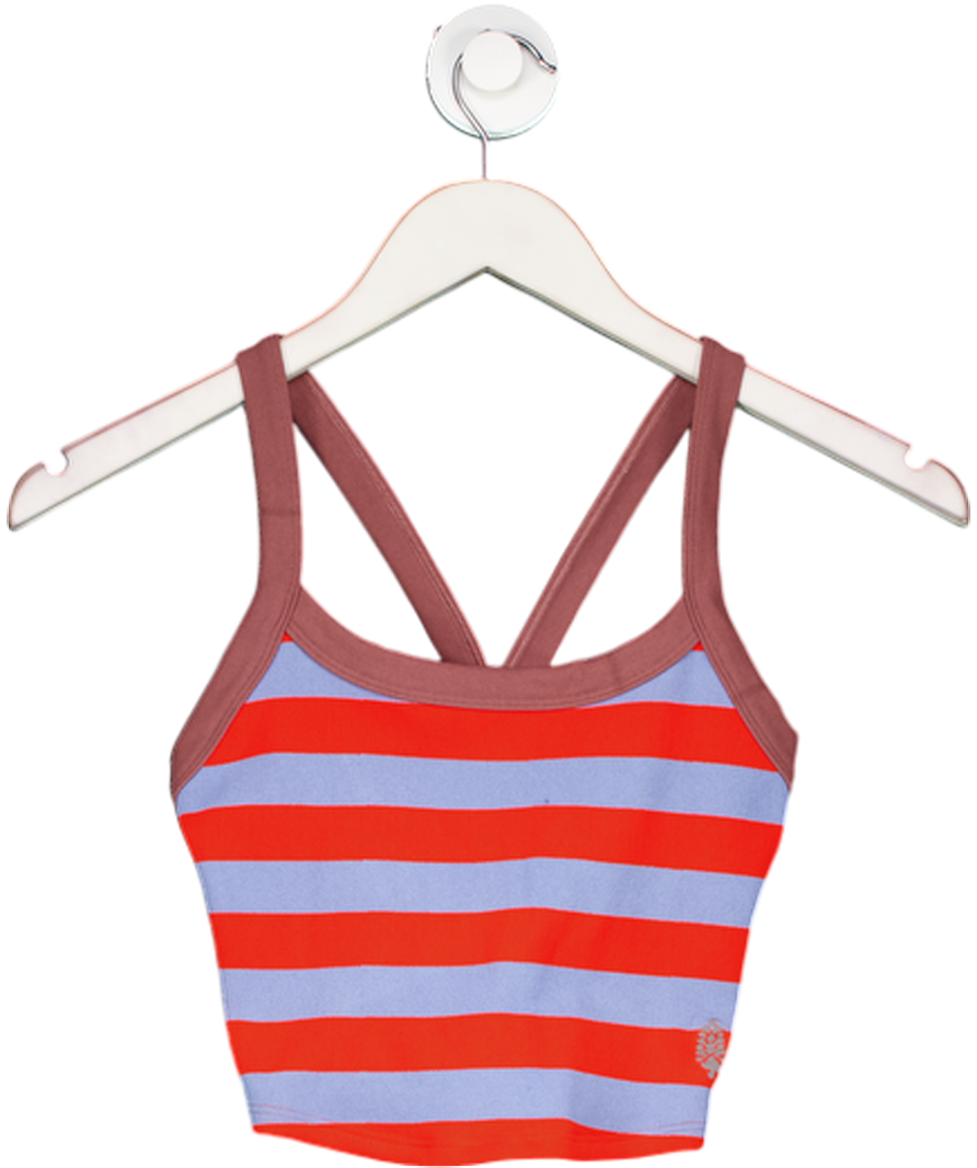 Free People Red Movement Red/ Blue All Clear Striped Cami Crop Top UK XS/S