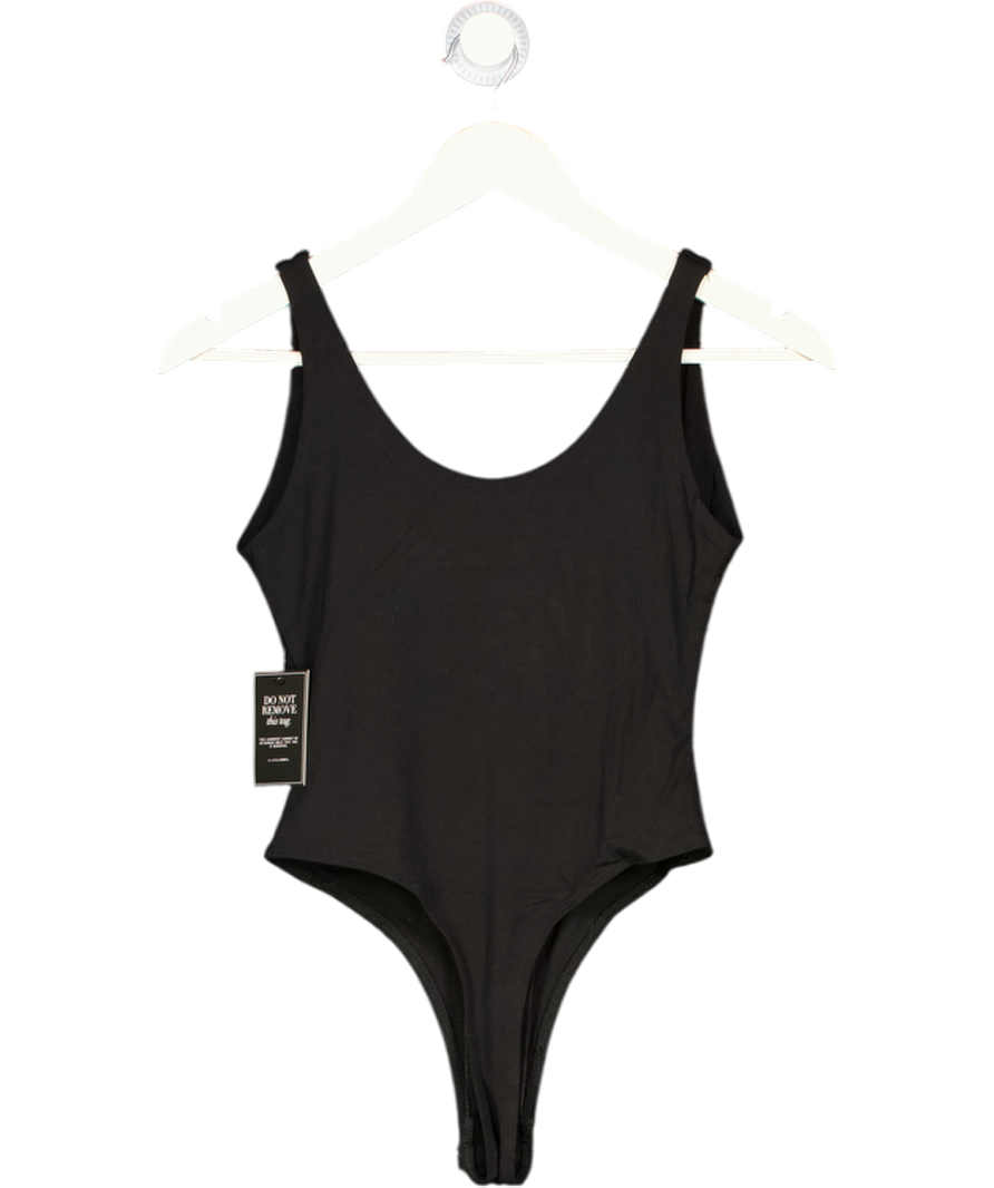 JLUX LABEL Black Scoop Neck Thing Bodysuit UK XS