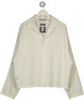 GLORYDAYS White Single Button Crop Fit Layered Linen Shirt UK L