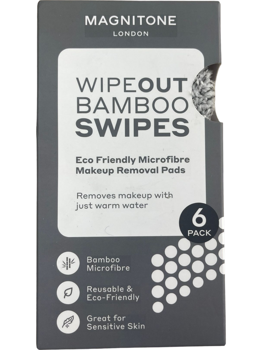MAGNITONE London Bamboo Microfibre Makeup Remover Swipes 6 Pack