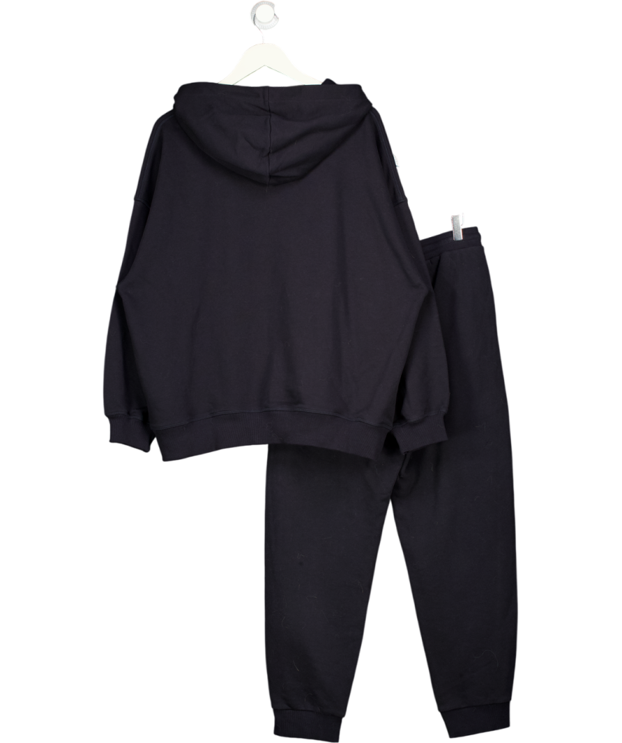 REISS 2-piece Cody Cotton Blend Crew Neck Hoodie & Wide Leg Jogger Set In Dark Navy Blue UK M/L