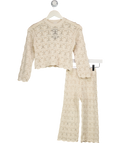 ZARA Cream Crochet Knit 2-piece Top Adnd Trouser Set 4 Years