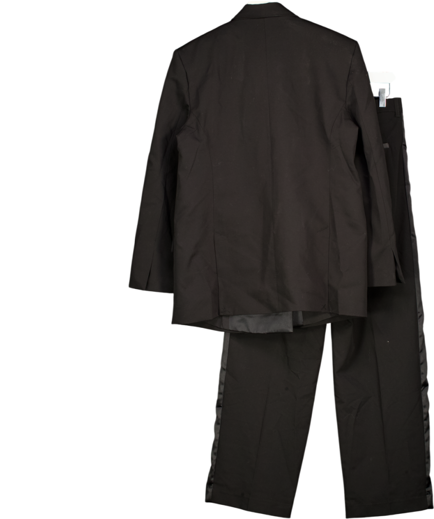 H&M Edition Black 2-piece  Double-breasted Tuxedo Blazer (uk M) And Trouser Set UK 8