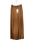 LILYSILK Chocolate Brown 100% Mulberry Silk Wide Leg Trouser Us2 UK 6