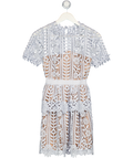 SELF PORTRAIT Light Blue Guipure Lace Mini Dress UK 6