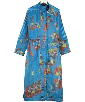 ADIDAS X Ivy Park Blue Printed Organza Jacket UK XS