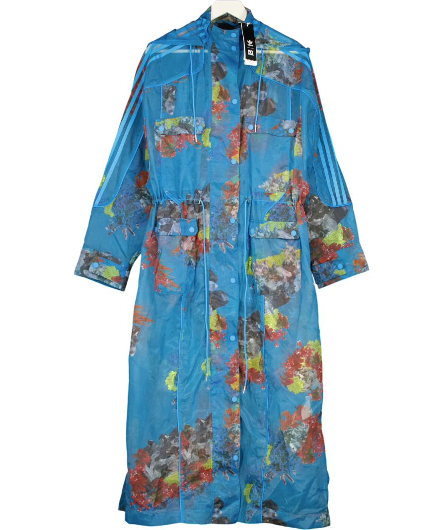 ADIDAS X Ivy Park Blue Printed Organza Jacket UK XS