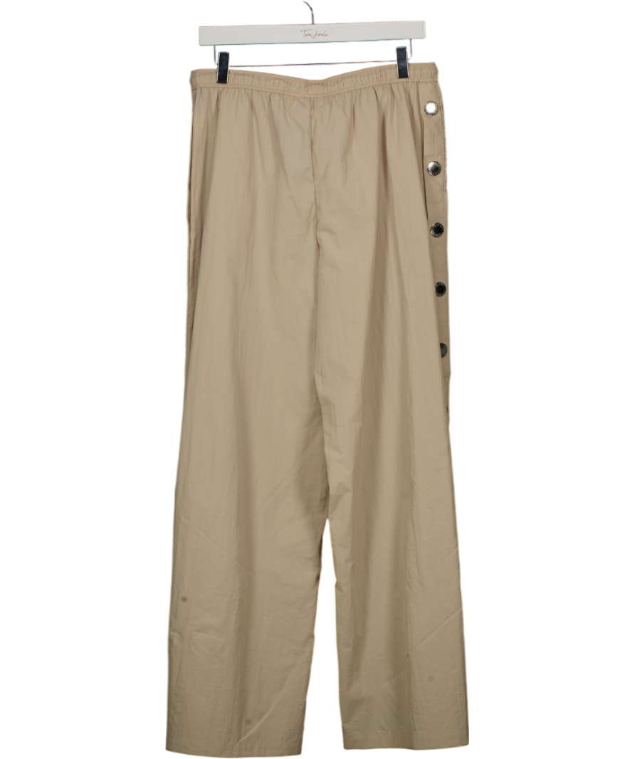 L'agence Beige Valkyrie Snap Side Track Trousers UK M