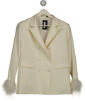 Nasty Gal Cream Feather Trim Suit Blazer UK 8