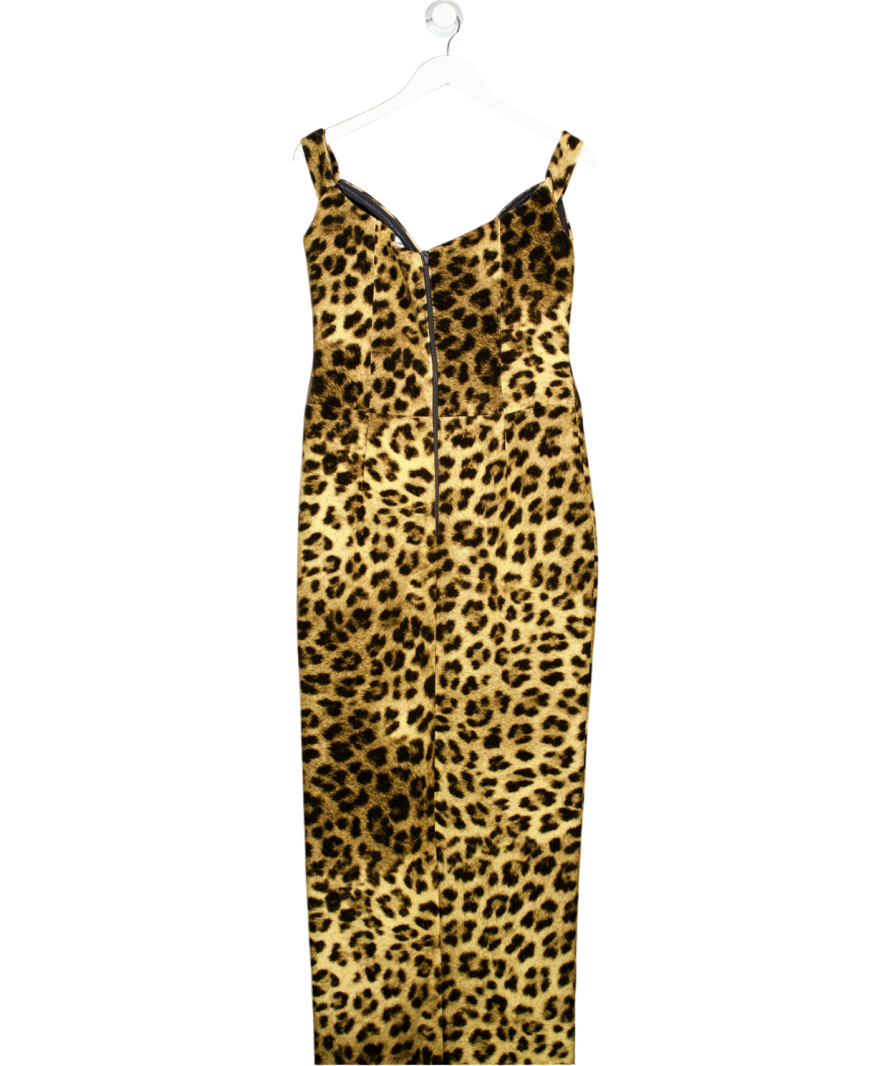 THE NEW ARRIVALS X  Ilkyaz Ozel Brown Leopard Shakti Leopard-print Cotton Corset Dress Fr38 UK 10
